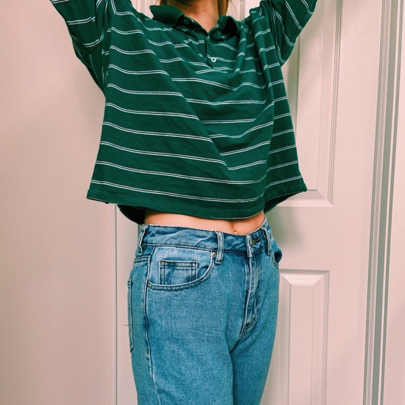 LONG SLEEVED CROPPED POLO SHIRT - Picture 3 of 3